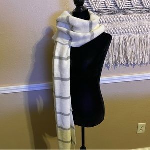 Grey and White Double wide Scarf/Wrap